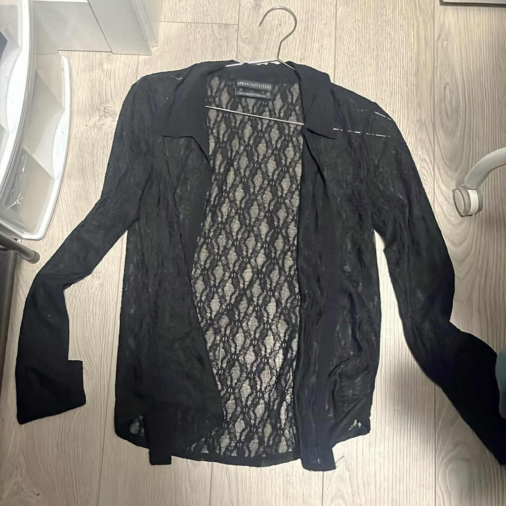 Lace Button Down Shirt